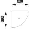 Angle de liaison 90° Majesty - l. 80 x pr. 80 cm - 1 pied - sans voile de fond