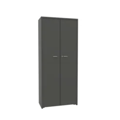 Armoire cuir Quadri Prestige - h. 217 x l. 92 cm - 4 tablettes mélaminé - 2 portes battantes