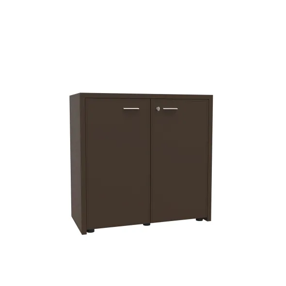 Armoire cuir Quadri Prestige - h. 89 x l. 92 cm - 1 tablette mélaminé - 2 portes battantes