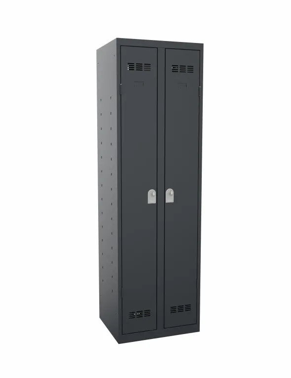 Armoire de rangement 2 colonnes 1/2 penderie 1/2 rangement - l. 60 cm - serrure moraillon - Délai court