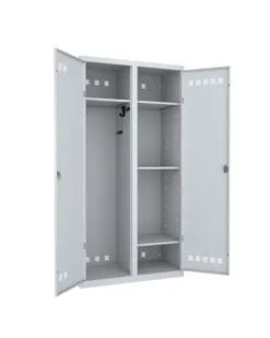 Armoire de rangement 2 colonnes 1/2 penderie 1/2 rangement - l. 100 cm - serrure à clé ou moraillon