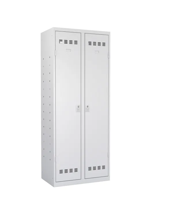 Armoire de rangement 2 colonnes 1/2 penderie 1/2 rangement - l. 80 cm - serrure à clé ou moraillon