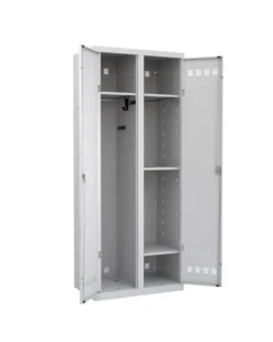 Armoire de rangement 2 colonnes 1/2 penderie 1/2 rangement - l. 80 cm - serrure à clé ou moraillon