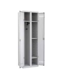 Armoire de rangement 2 colonnes 1/2 penderie 1/2 rangement - l. 60 cm - serrure à clé ou moraillon