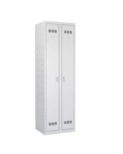 Armoire de rangement 2 colonnes 1/2 penderie 1/2 rangement - l. 60 cm - serrure à clé ou moraillon