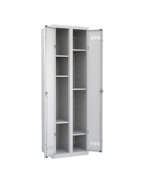 Armoire de rangement multiservice 2 colonnes - l. 60 cm - serrure à clé ou moraillon