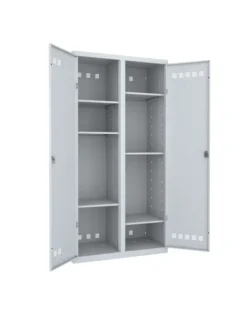 Armoire de rangement multiservice 2 colonnes - l. 100 cm - serrure à clé ou moraillon
