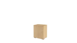 Armoire hauteur bureau mélaminé Epure - l. 61 cm - 2 tablettes métalliques - porte battante
