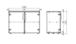 Armoire hauteur bureau mélaminé Evidence - l. 100 cm - 1 tablette métallique - portes battantes