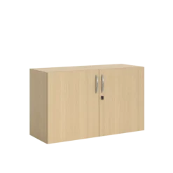 Armoire hauteur bureau mélaminé FrameOne II - l. 120 cm - 2 tablettes - portes battantes