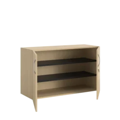 Armoire hauteur bureau mélaminé FrameOne II - l. 120 cm - 2 tablettes - portes battantes