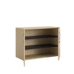 Armoire hauteur bureau mélaminé FrameOne II - l. 100 cm - 2 tablettes - portes battantes