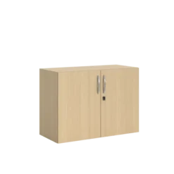 Armoire hauteur bureau mélaminé FrameOne II - l. 100 cm - 2 tablettes - portes battantes