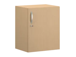 Armoire hauteur bureau mélaminé FrameOne II - l. 60 cm - 2 tablettes - porte battante