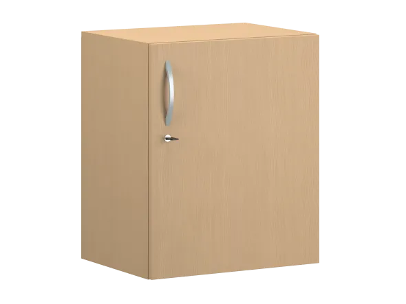 Armoire hauteur bureau mélaminé FrameOne II - l. 60 cm - 2 tablettes - porte battante