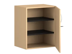 Armoire hauteur bureau mélaminé FrameOne II - l. 60 cm - 2 tablettes - porte battante