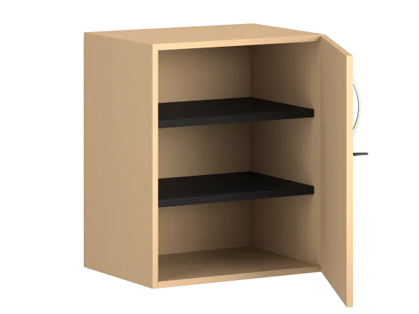 Armoire hauteur bureau mélaminé FrameOne II - l. 60 cm - 2 tablettes - porte battante