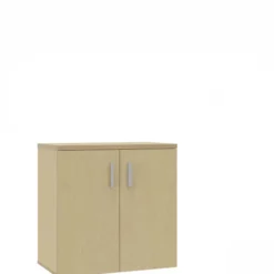 Armoire hauteur bureau mélaminé Arial - l. 80 cm - 1 tablette - portes battantes