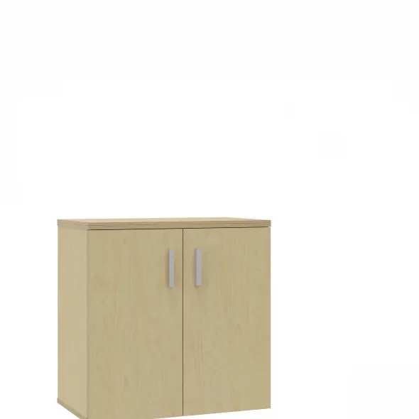 Armoire hauteur bureau mélaminé Arial - l. 80 cm - 1 tablette - portes battantes