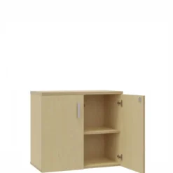 Armoire hauteur bureau mélaminé Arial - l. 100 cm - 1 tablette - portes battantes