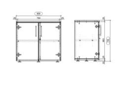 Armoire hauteur bureau mélaminé Evidence - l. 80 cm - 1 tablette métallique - portes battantes - délai court