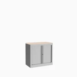 Armoire hauteur bureau métallique Corial - l. 80 cm - 1 tablette - unicolore - fermeture rideaux - délai court