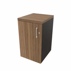 Armoire hauteur bureau placage bois/mélaminé Epure Manager - l. 41 cm - 2 tablettes métalliques - porte battante