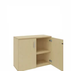 Armoire mélaminé Arial - h100 x l. 100 cm - 2 tablettes - portes battantes