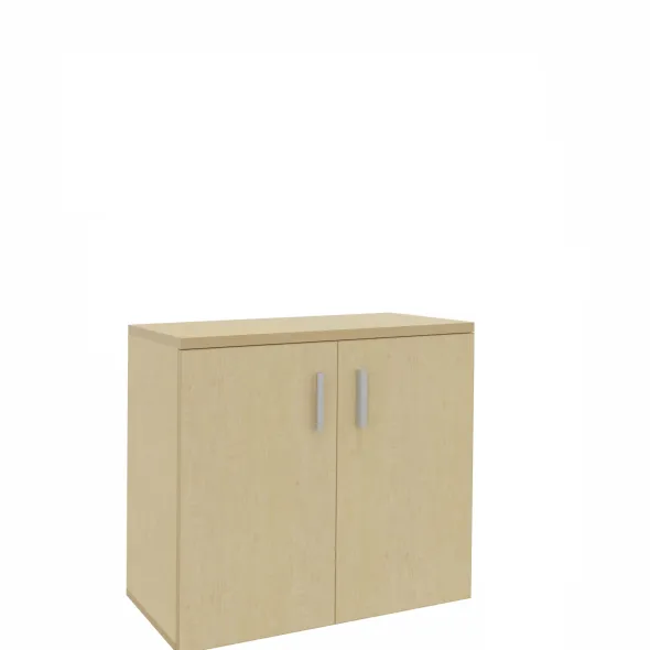 Armoire mélaminé Arial - h100 x l. 100 cm - 2 tablettes - portes battantes