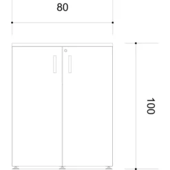 Armoire mélaminé Arial - h. 100 x l. 80 cm - 2 tablettes - portes battantes