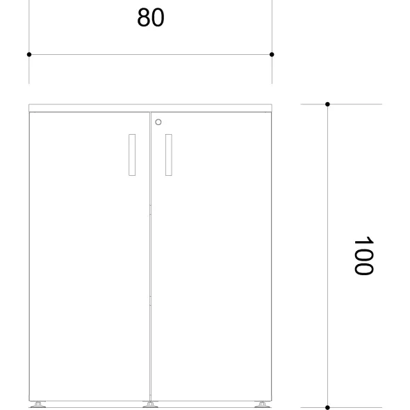 Armoire mélaminé Arial - h. 100 x l. 80 cm - 2 tablettes - portes battantes