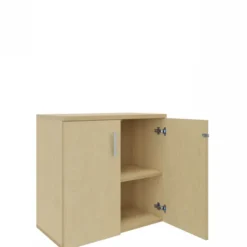 Armoire mélaminé Arial - h. 100 x l. 80 cm - 2 tablettes - portes battantes