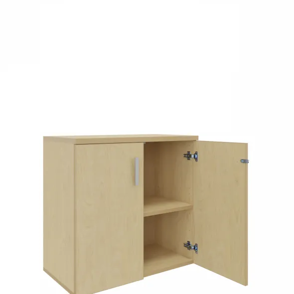 Armoire mélaminé Arial - h. 100 x l. 80 cm - 2 tablettes - portes battantes