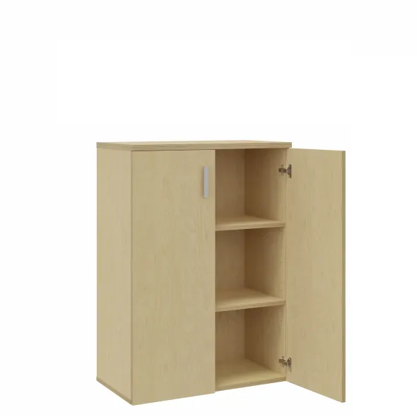 Armoire mélaminé Arial - h. 113,5 x l. 80 cm - 2 tablettes - portes battantes