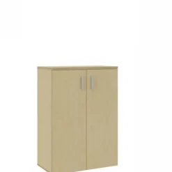 Armoire mélaminé Arial - h. 113,5 x l. 80 cm - 2 tablettes - portes battantes