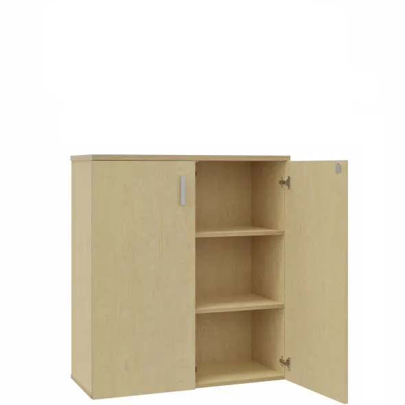 Armoire mélaminé Arial - h. 113,5 x l. 100 cm - 2 tablettes - portes battantes