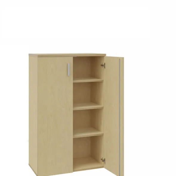 Armoire mélaminé Arial - h. 133,5 x l. 80 cm - 3 tablettes - portes battantes