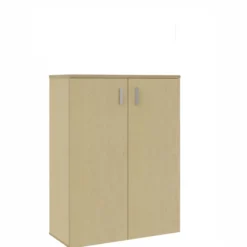 Armoire mélaminé Arial - h. 133,5 x l. 100 cm - 3 tablettes - portes battantes