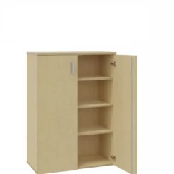 Armoire mélaminé Arial - h. 133,5 x l. 100 cm - 3 tablettes - portes battantes