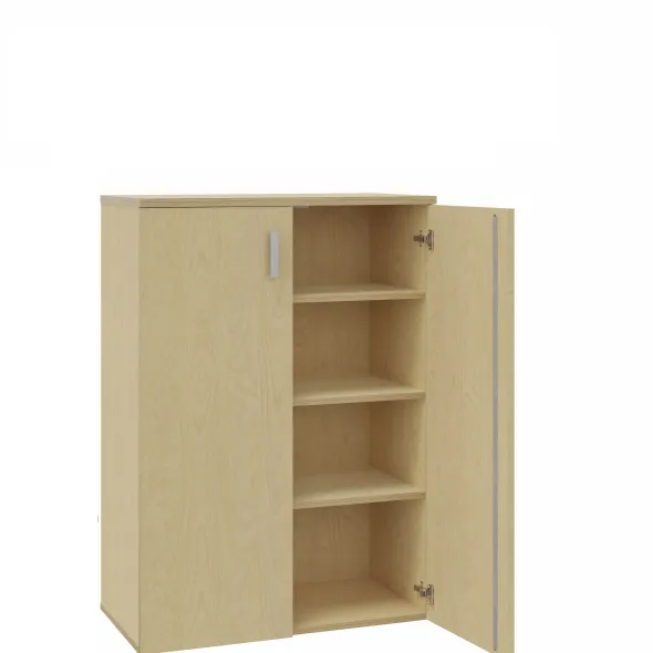 Armoire mélaminé Arial - h. 133,5 x l. 100 cm - 3 tablettes - portes battantes