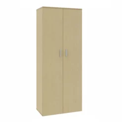 Armoire mélaminé Arial - h. 202,1 x l. 80 cm - 4 tablettes - portes battantes