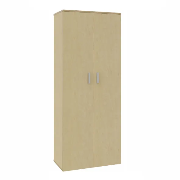 Armoire mélaminé Arial - h. 202,1 x l. 80 cm - 4 tablettes - portes battantes