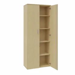 Armoire mélaminé Arial - h. 202,1 x l. 80 cm - 4 tablettes - portes battantes