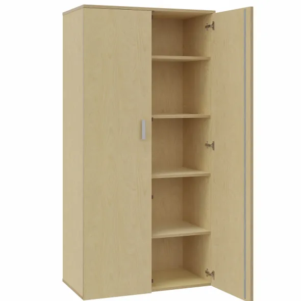 Armoire mélaminé Arial - h. 202,1 x l. 100 cm - 4 tablettes - portes battantes