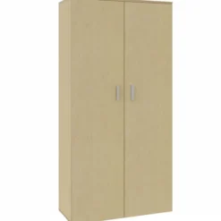Armoire mélaminé Arial - h. 202,1 x l. 100 cm - 4 tablettes - portes battantes