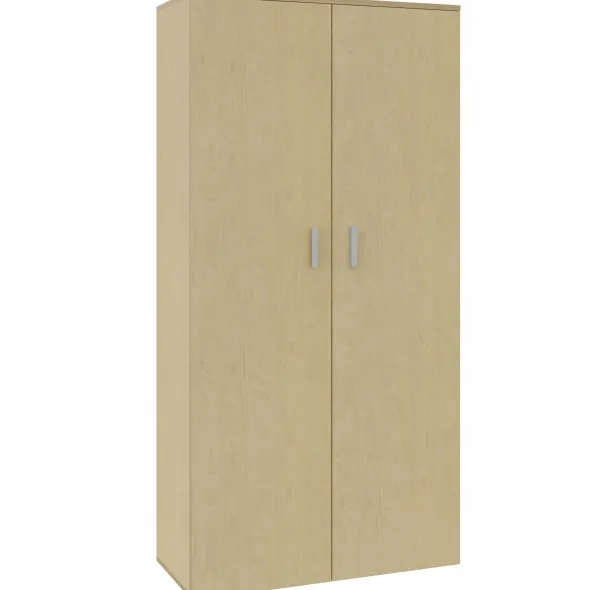 Armoire mélaminé Arial - h. 202,1 x l. 100 cm - 4 tablettes - portes battantes
