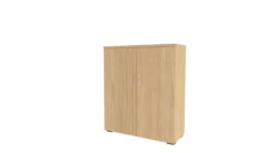 Armoire mélaminé Epure - h. 140 x l. 120 cm - 4 tablettes métalliques - portes battantes