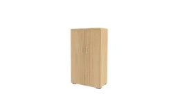 Armoire mélaminé Epure - h. 140 x l. 80 cm - 4 tablettes métalliques - portes battantes
