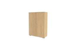 Armoire mélaminé Epure - h. 140 x l. 100 cm - 4 tablettes métalliques - portes battantes