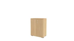 Armoire mélaminé Epure - h. 105 x l. 80 cm - 2 tablettes métalliques - portes battantes